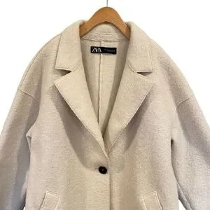 Zara | Jackets & Coats | Zara Oversized Boucle Textured Coat In